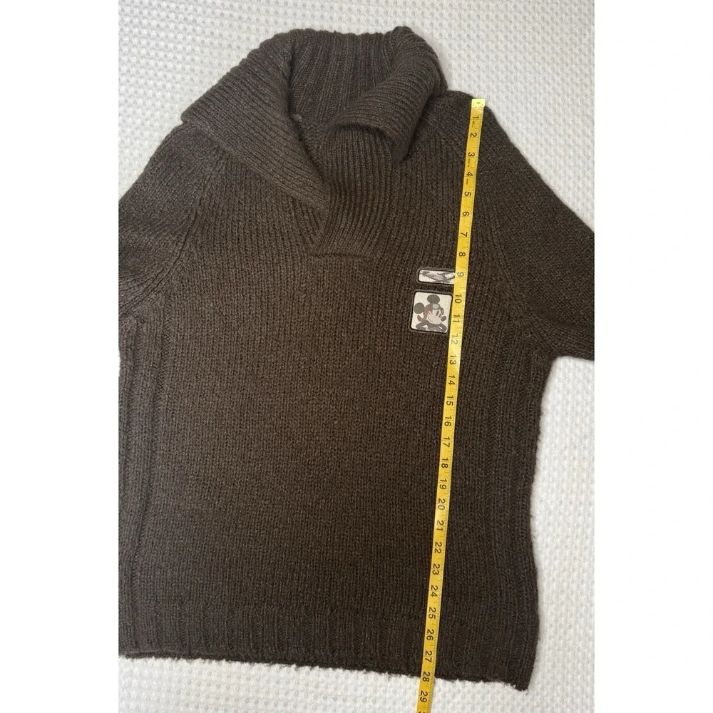 VTG Disneyland Paris Mohair Wool Jumper Sweater XL Mickey Airplane Patch Y2K Men